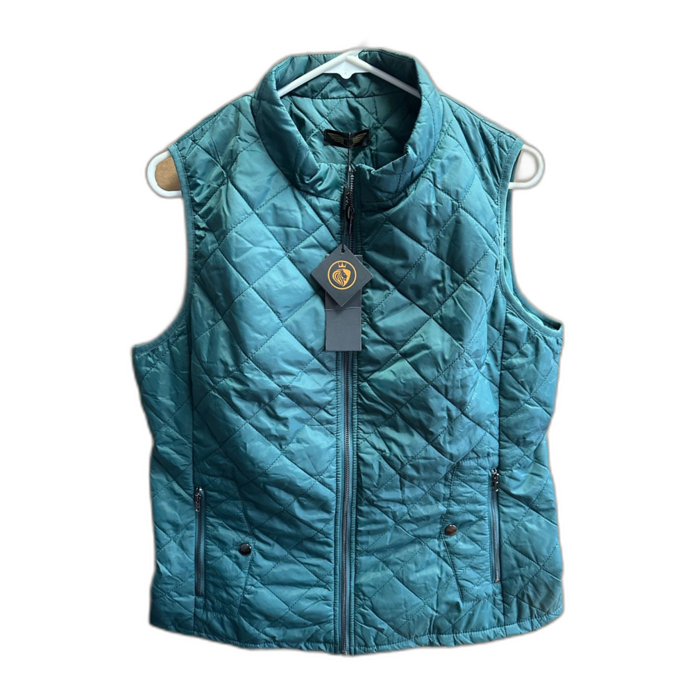 Women's quilted Forest Green puffer vest in size large